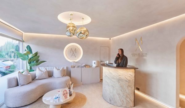 Reception area inside Manchester Aesthetics clinic